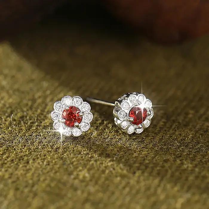 Boucles d'oreilles en argent Sterling 925 améthyste