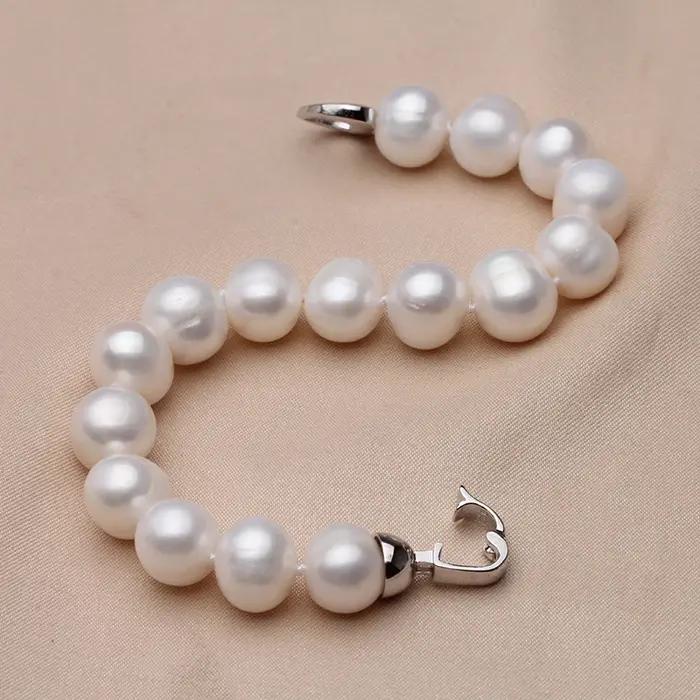 Bracelet de perles presque rondes 100% naturelles pour femmes