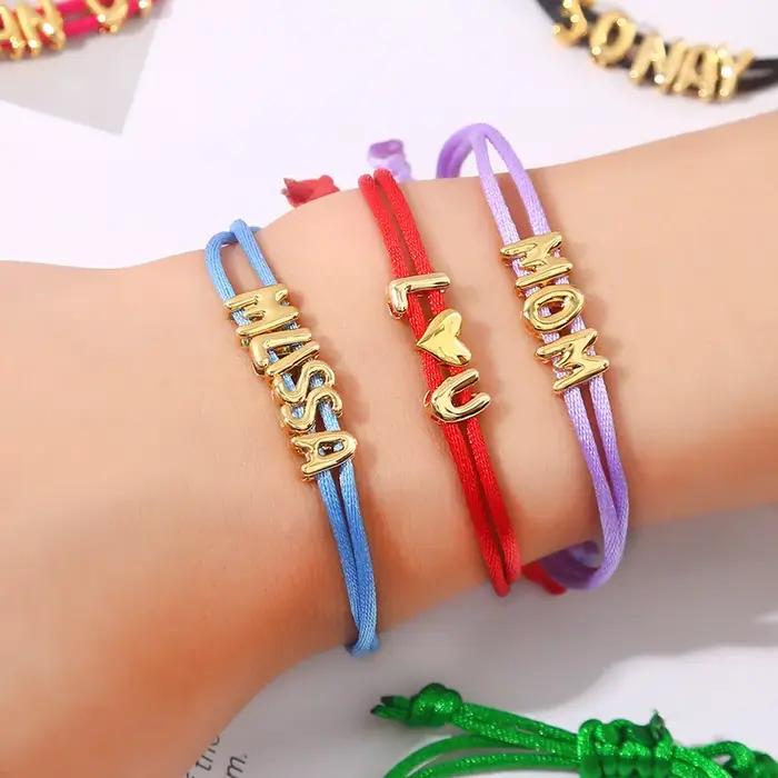 Lettres Bracelet à bricoler soi-même pour femmes filles corde bricolage lettre maman