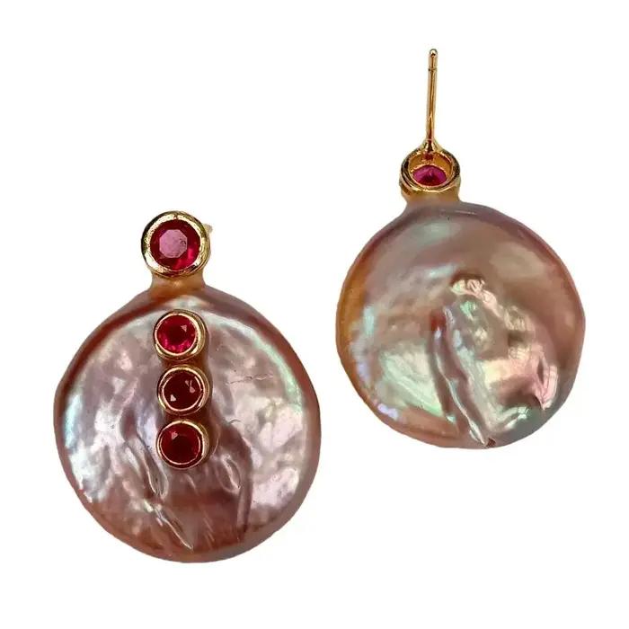 Y · YING-Boucles d'oreilles Big Pearl Stud pour femme