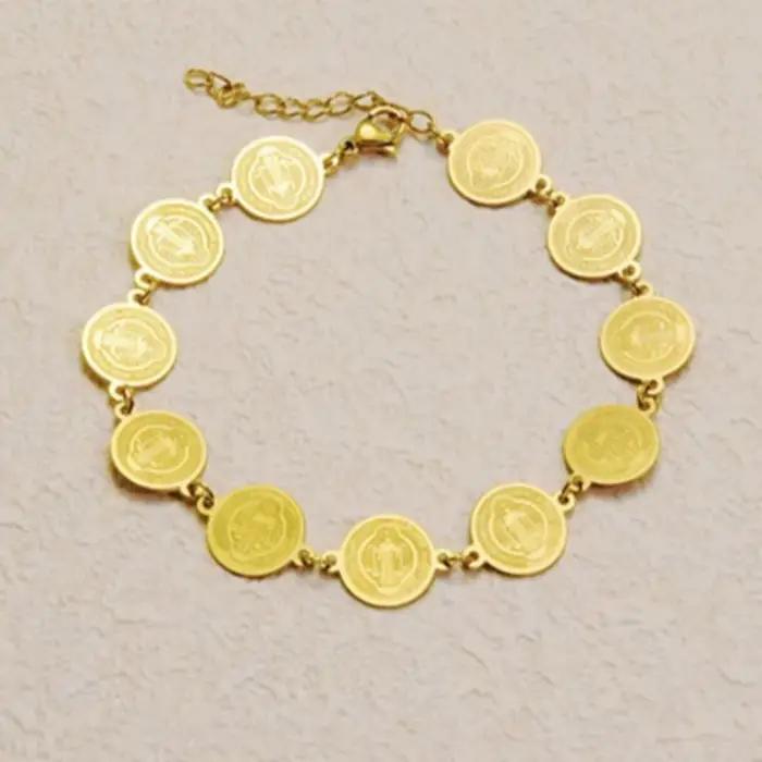 Bracelet médaille Saint benoît
