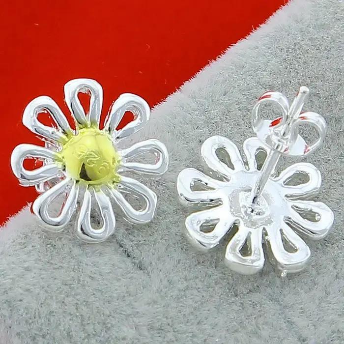 Boucles d'oreilles fleurs de marguerite en argent sterling 925 pour femmes occasions spéciales partis élégantes naturelles