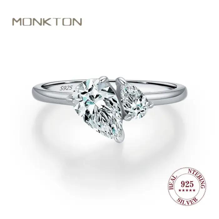 Bague en argent sterling 925 sertie de zirconium blanc élégante pour occasions spéciales femmes cadeau de prestige pour fiançailles mariage anniversaire