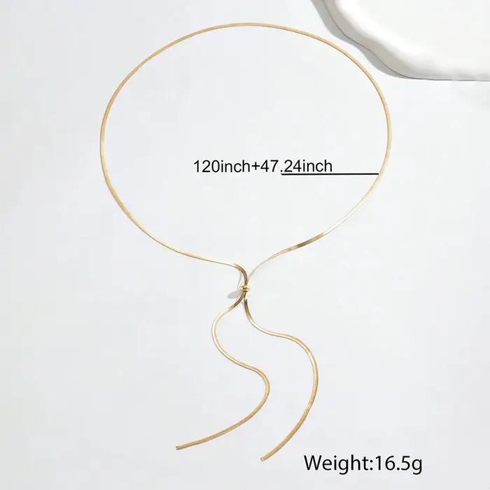 Collier Punk Long et plat en os de serpent pour femmes