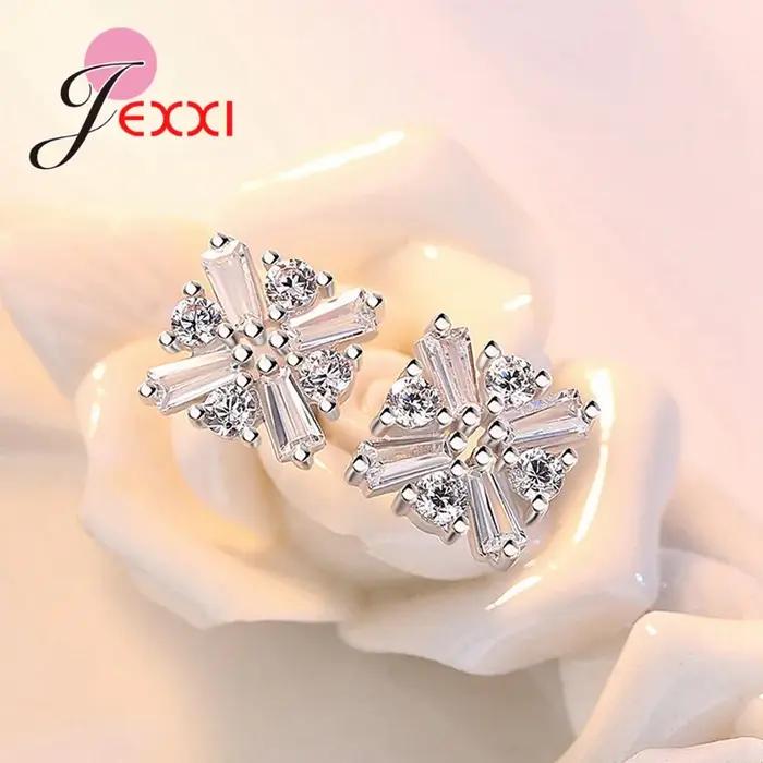 Promotion ventes 1 nouveaux bijoux percés broche boucles d'oreilles cubique Zircon cristal 925 en argent Sterling accessoire de mode