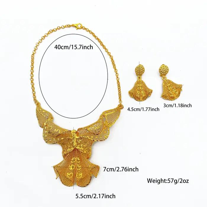Bijoux ANIID pour mariage collier et boucles d'oreilles or 24K pour femmes élégantes occasions spéciales