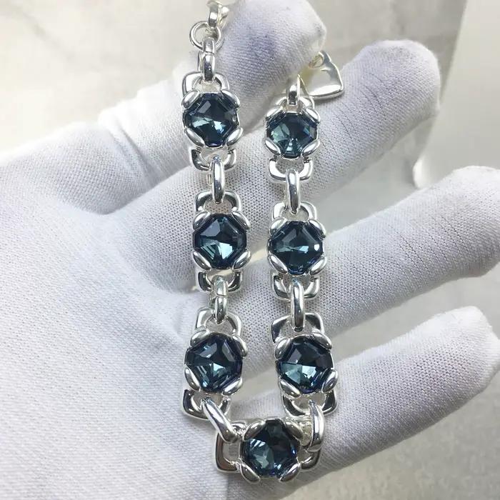 Bracelet en cristal quadrilatère coloré de Style palais scintillant, accessoires pour femmes, cadeau de fête, été 2025