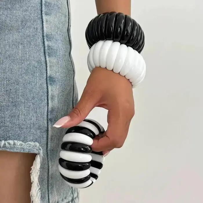 Bracelet élastique bohème en résine acrylique avec fonction tracker d'humeur pour femmes occassions spéciales