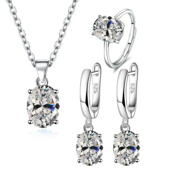 Parures de bijoux élégantes pour femmes en argent sterling 925