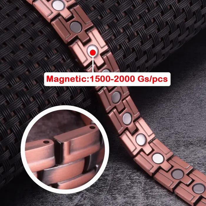 Bracelet Magnétique Vinterly en Cuivre Pur Style Vendange Bracelet Chaîne Maillons Pour Hommes Femmes Occasions Spéciales