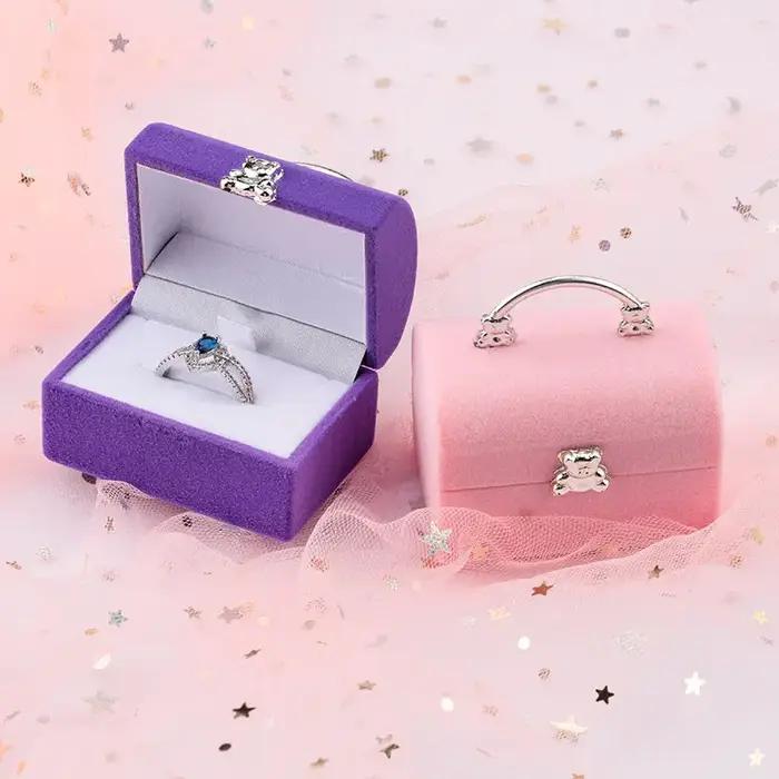 Boîte à bijoux en velours de luxe pour mariage et fiançailles en cuivre blanc noir verte à offrir pour femme occasions spéciales