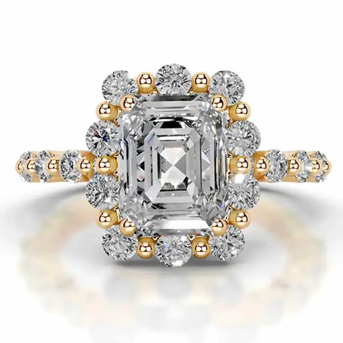 WUIHA – bague Vintage en argent Sterling 100% 925, 2 CT, coupe émeraude, Moissanite, rubis Paraiba,