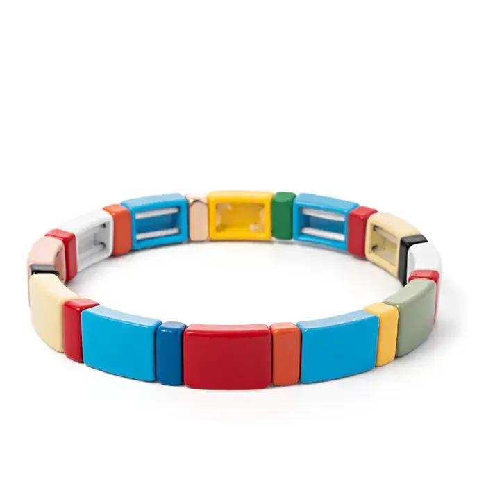 Bracelet en émail de perles colorées pour femmes