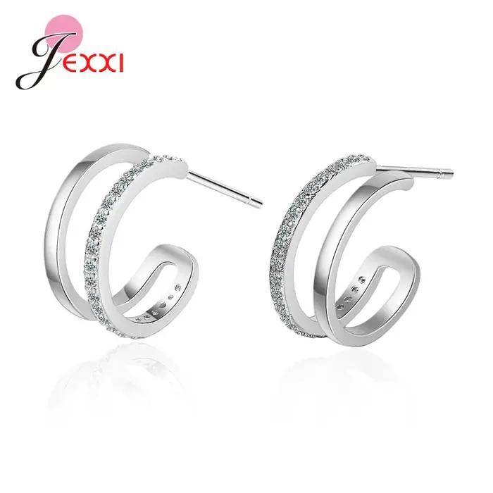 Boucles d'oreilles demi-cercle délicates pour femmes et filles