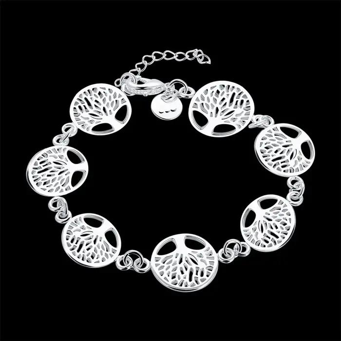 Bracelet en argent sterling 925 arbre de vie pour femmes bijoux romantiques et classiques pour occasions spéciales engagement anniversaire et cadeaux