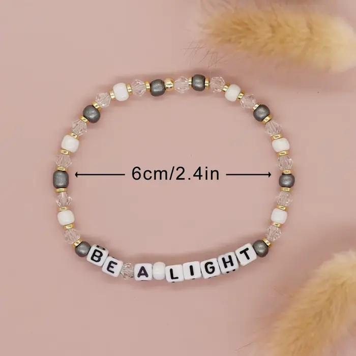 Go2boho-Bracelets en cristal avec lettres géométriques pour femmes