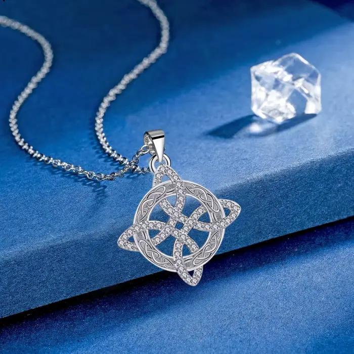 Bracelet en argent thaïlandais 925 avec nœud de sorcière et zircone pour femmes