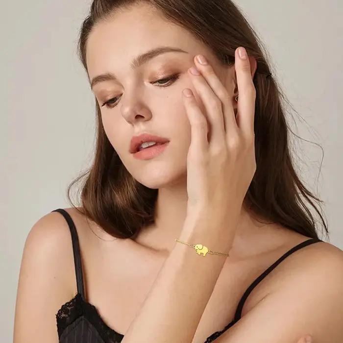 Bracelets à breloques en forme d'éléphant pour femmes