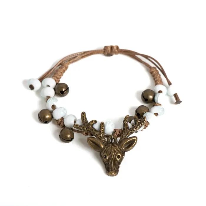 Bracelet petit fauve en céramique d'élan pour femmes, Bracelets de bricolage faits à la main, Artwar