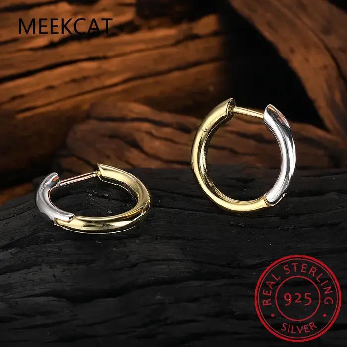 Boucles d'oreilles créoles rondes en argent regardé 925 pour femmes