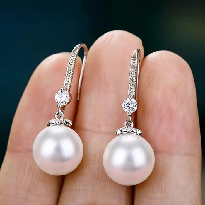 Boucles d'oreilles en argent sterling serties de zirconium pour femme occasions spéciales mariage fiançailles cadeau bijoux de luxe élégantes
