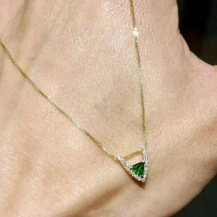 ANENJERY – collier avec pendentif Triangle en Zircon pour femmes
