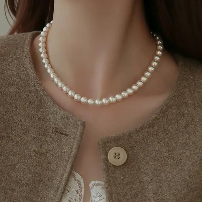 Collier de perles d'imitation pour femmes