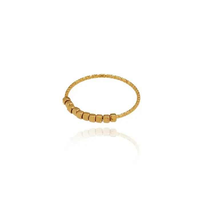 Amaiyllis minimaliste en acier inoxydable Cube Hexagonal Index bague Niche glaçon anneau pour femmes bijoux cadeau