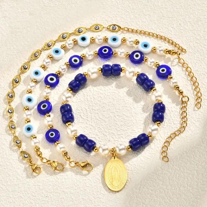 Bracelet de perles commissionné pour femme, bijoux empilables simples, 10mm