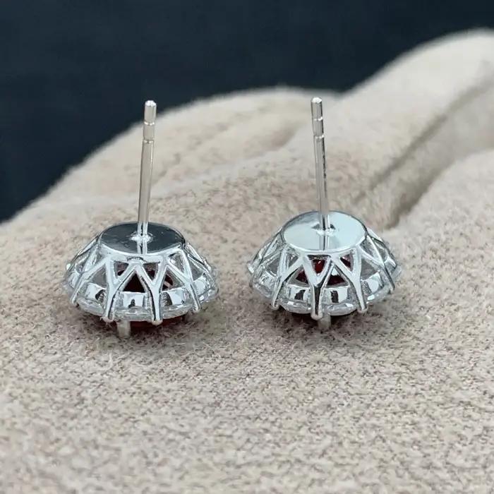 Boucles d'oreilles rondes en argent regardé 925
