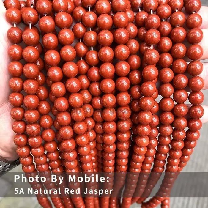 Perles de jaspe rouge naturel 3-12mm, Semi-fini, fait à la main, Bracelet, perles, accessoires, pier