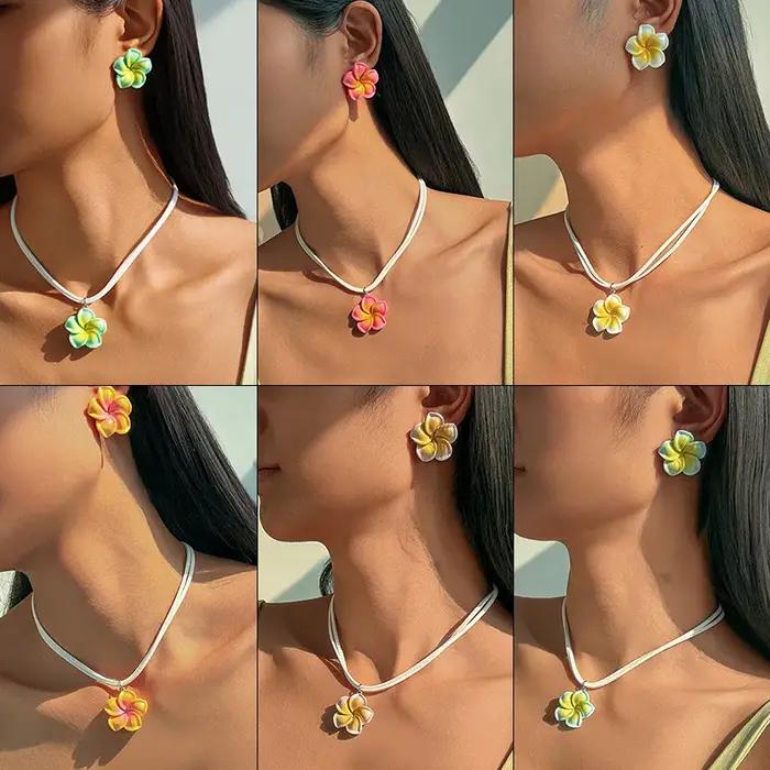 Boucles d'oreilles tressées à fleurs de Style bohémien