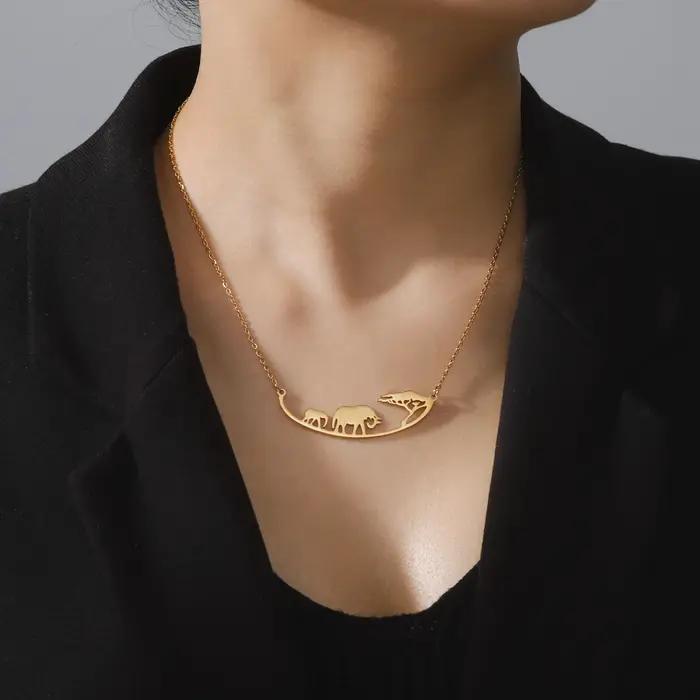 Unift JOAfrica-Collier en Acier Inoxydable pour Femme