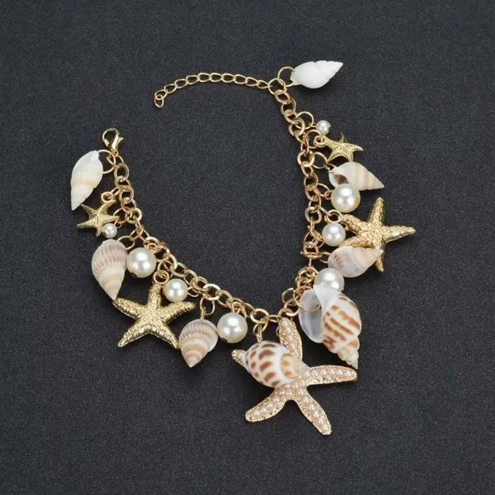 Bracelet de perles de coquillage bohème réglable