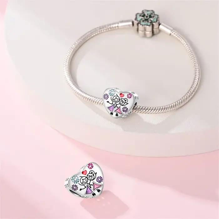 Breloques en argent sterling 925 pour meilleures amies