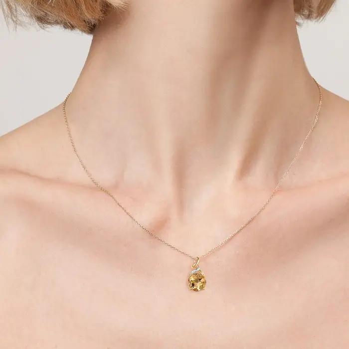VISTOSO – pendentif en or jaune 585 véritable 14K
