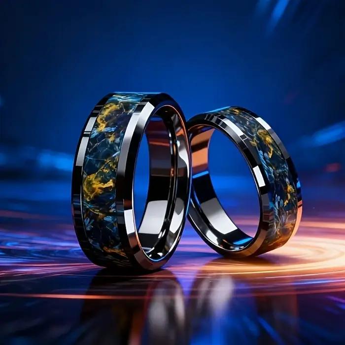Bague de cocktail en acier inoxydable unisexe avec motifs irréguliers, pour femmes et hommes, idéale pour les occasions quotidiennes et spéciales