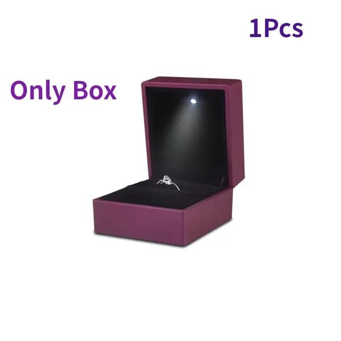 Boîte à bijoux en diamant avec lumière LED pour collection de bijoux, mariage, fiançailles, anniversaire, Saint Valentin, luxe, protection, rangement élégant