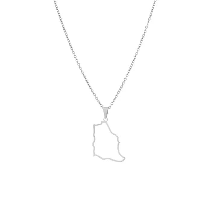 Collier pendentif carte de l'arabie saoudite, bijoux en acier inoxydable, cadeau patriotique pour femmes et hommes