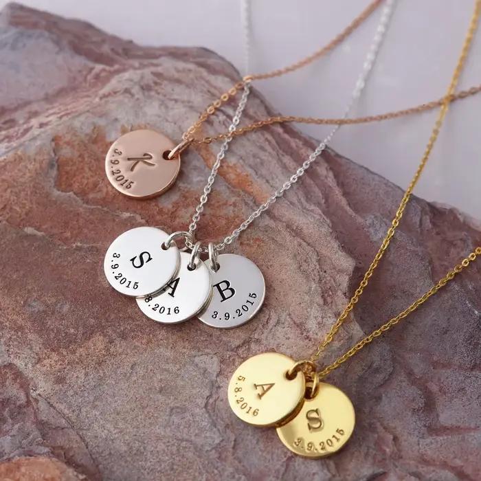 Collier initiales personnalisées pour enfants collier en argent pour maman bijoux personnalisés cadeau de fête des mères occasions spéciales anniversaire mariage promotion