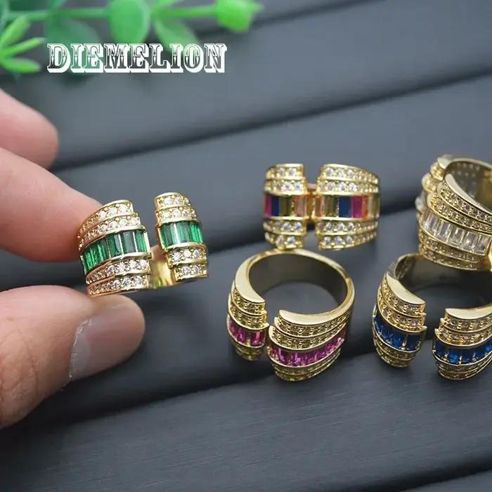 Bague de Luxe en Baguette de Couleur Murale pour Femme