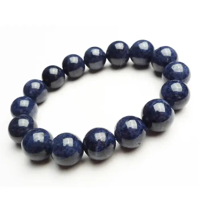 Bracelet en saphir bleu naturel pour femmes et hommes