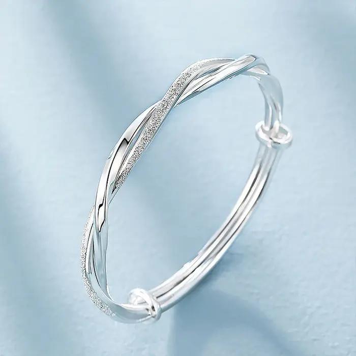 Bracelets en argent Sterling 925 pour femmes, jolis tissés originaux, à la mode, bijoux de fiançaill