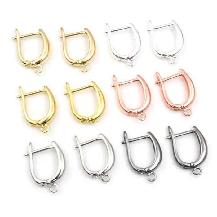 10pcs 19x13mm Couleur Argent Français Boucle D'oreille Crochets Levier Dos Ouvert