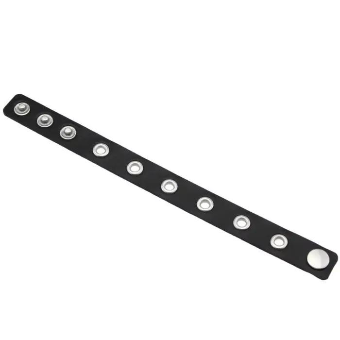 Bracelet Edgy Punk Goth en cuir PU avec design minimaliste et couleurs audacieuses pour femmes, parfait pour les occasions spéciales et les tenues décontractées