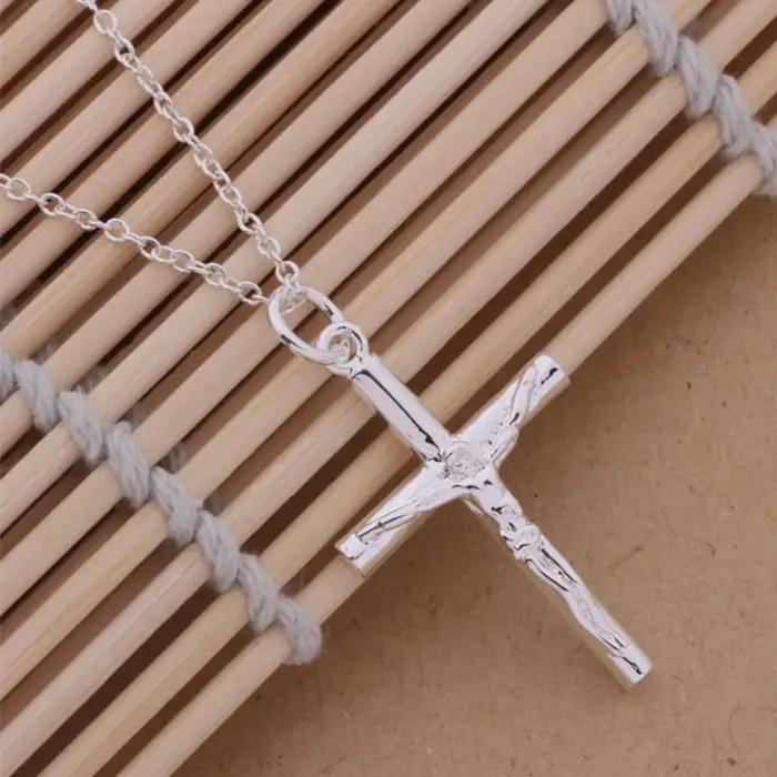 Collier punk SAY en argent 925 avec motif croix pour femmes pour occasions spéciales fantaisie bijoux