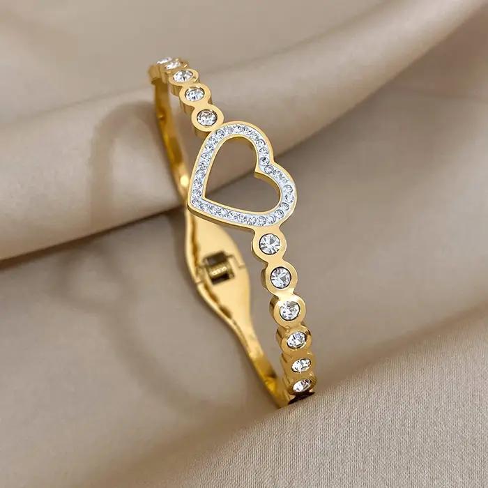 Bracelet assorti d'amour Femme Luxe strass coeur