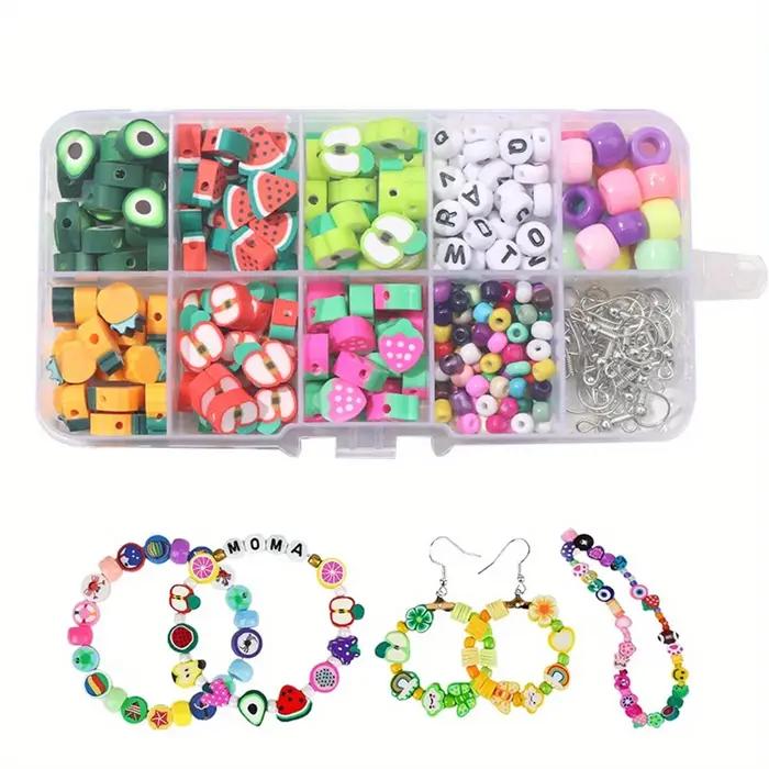 Kit de fabrication de bracelets en perles d'argile polymère, 1 ensemble, pour bracelets à faire soi-
