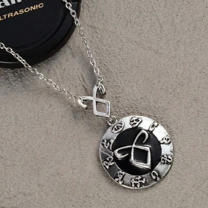 Inspiré les Instruments mortels ville des os chasseurs d'ombre pendentif bijoux pour hommes femmes mode ange puissance Rune collier