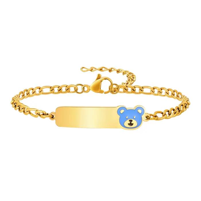 Bracelet personnalisé avec nom et barre d'identification, pour bébé et enfant, breloques tressées à